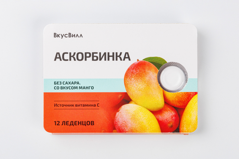 Аскорбинка без сахара со вкусом манго
